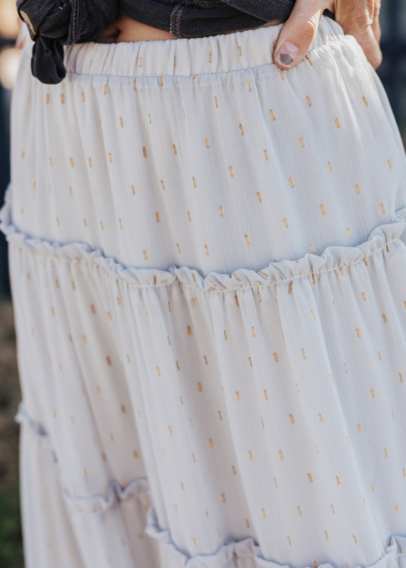 Gold Speckled Skirt *DUSTY MINT