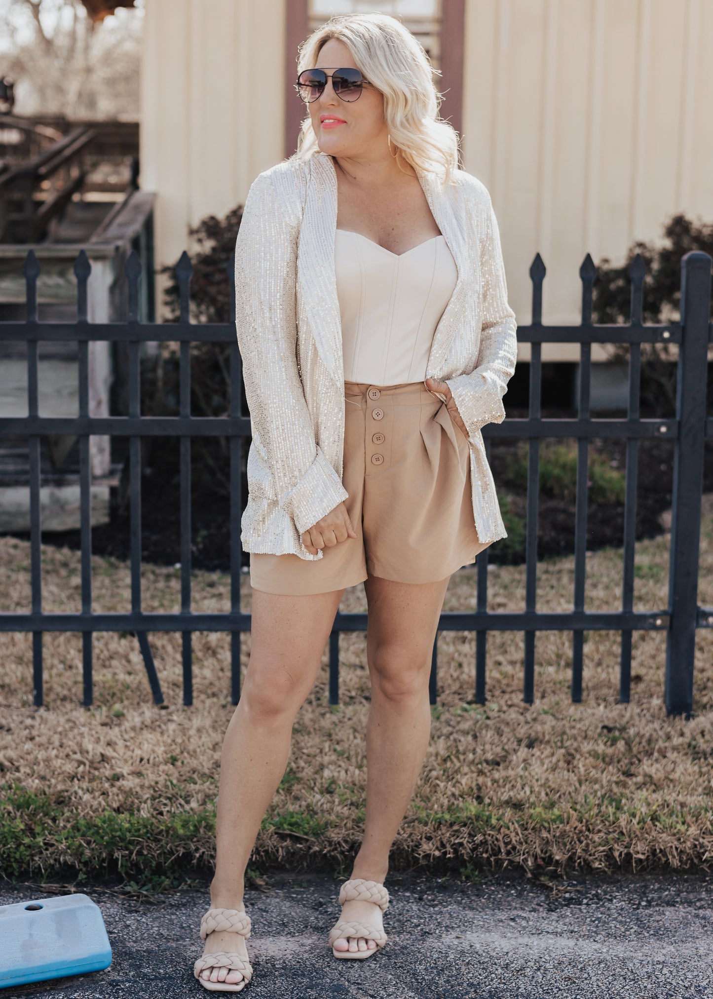 SMALL: Sweetheart Faux Leather Top *ECRU