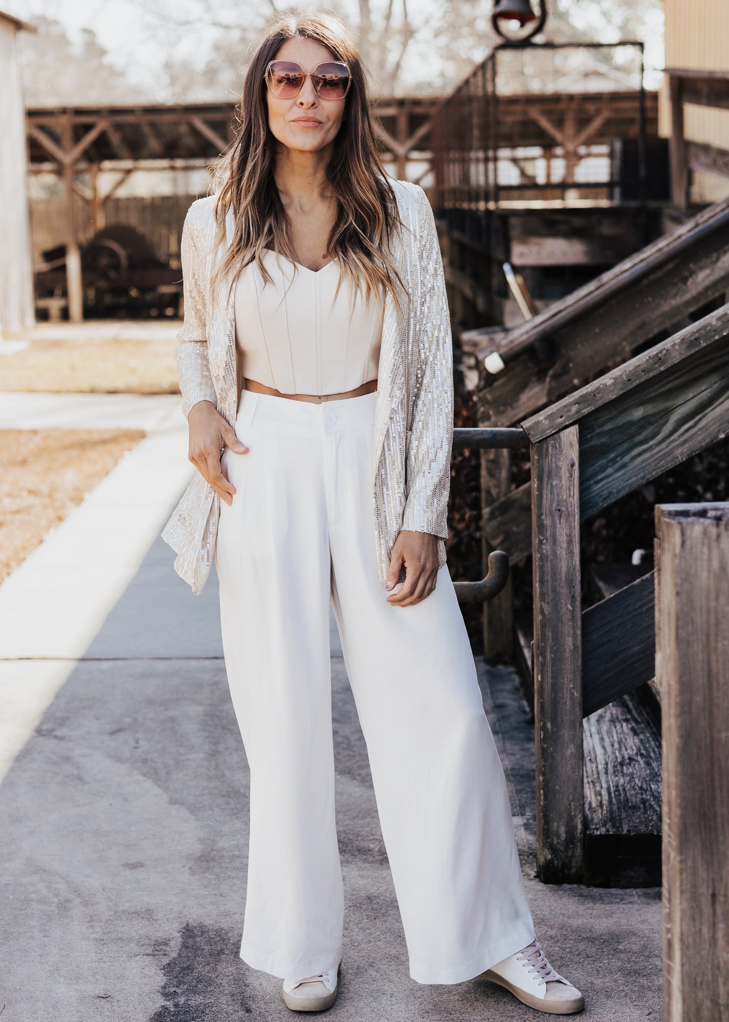 SMALL: Sweetheart Faux Leather Top *ECRU