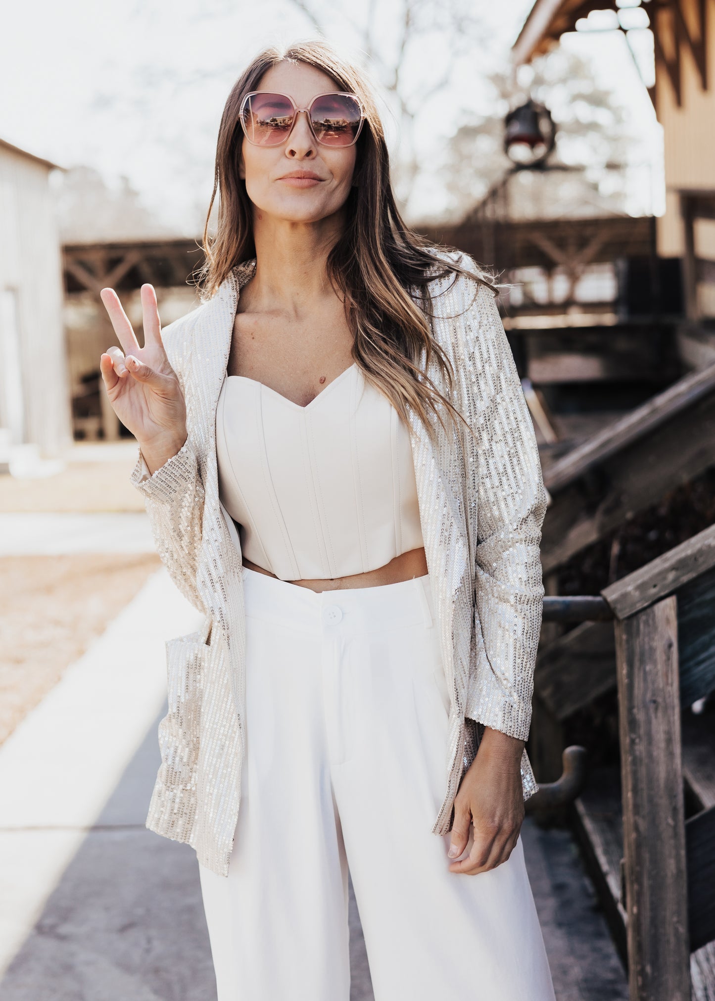 SMALL: Sweetheart Faux Leather Top *ECRU