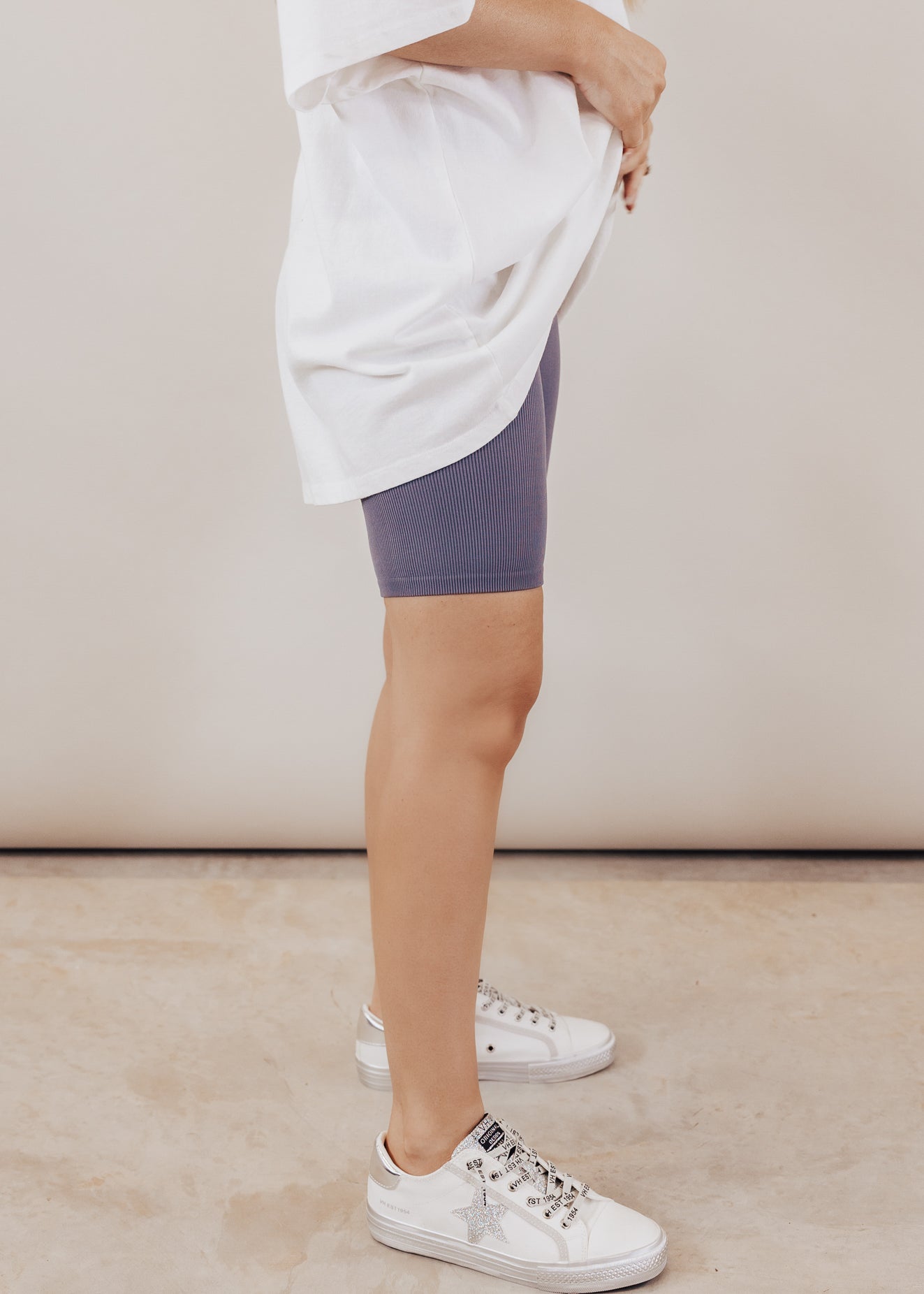 Spears Rib Biker Shorts *SLATE