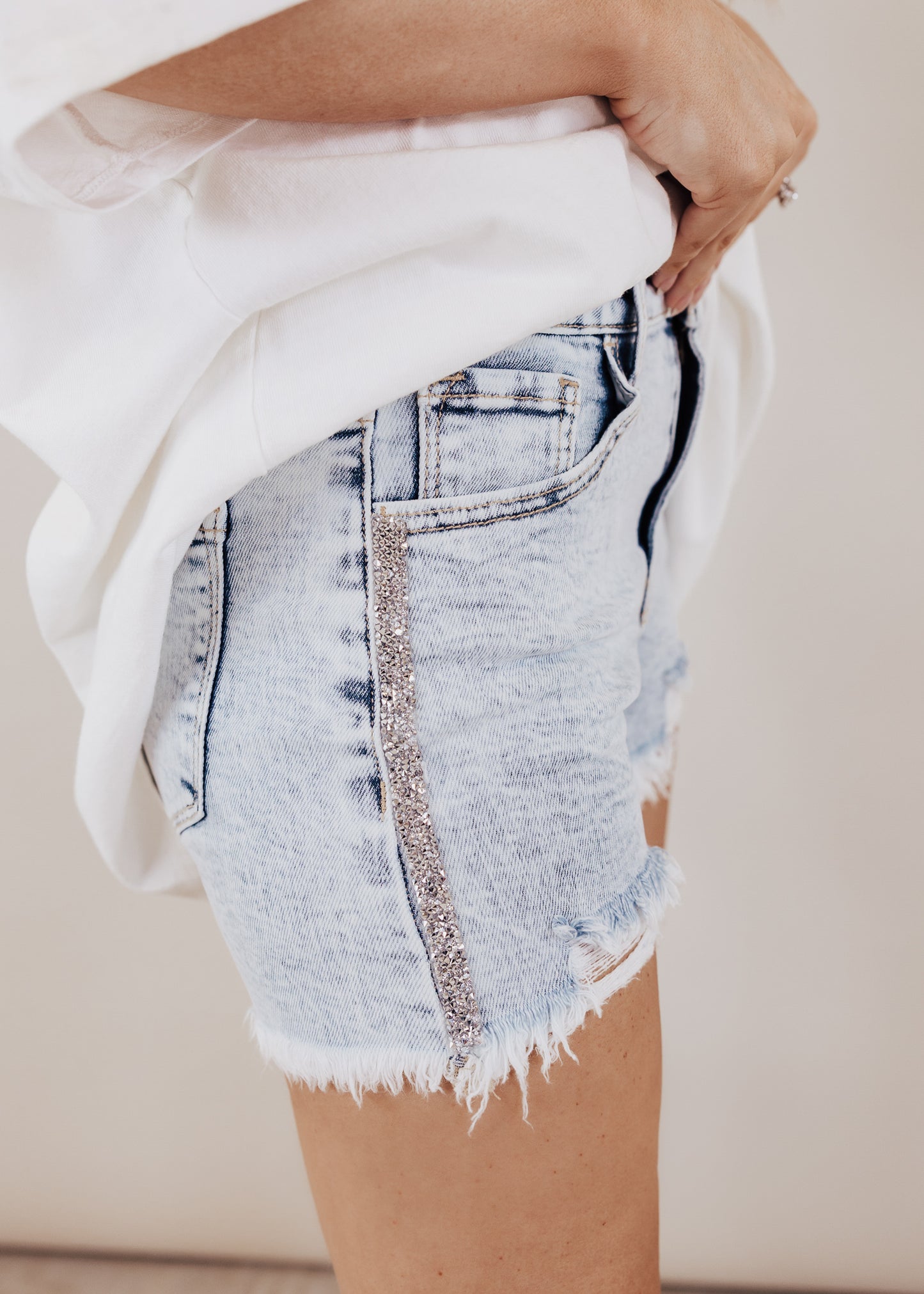 2X: Risen Rhinestone Shorts (S-3X)