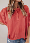 Ruby Red Boxy Dolman Top (CAN FIT XL)