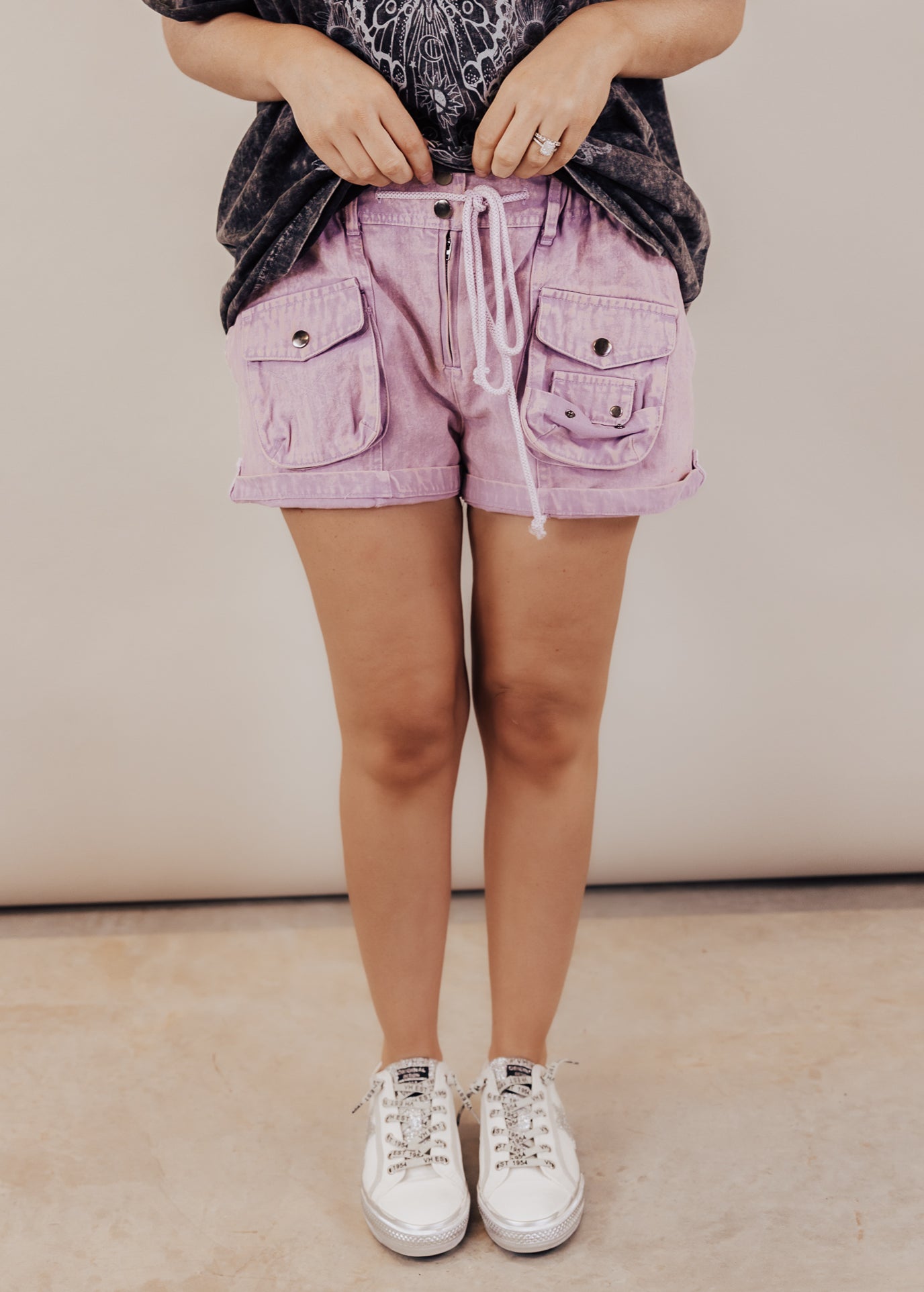 Boyfriend Cargo Shorts *PURPLE