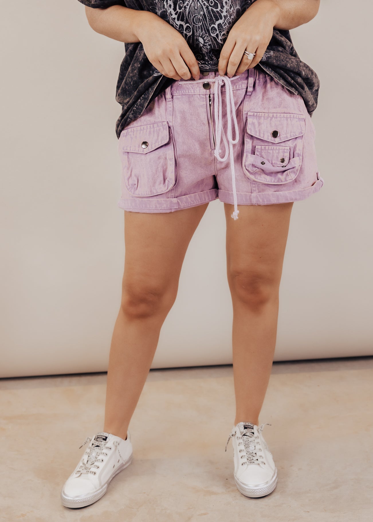 Boyfriend Cargo Shorts *PURPLE