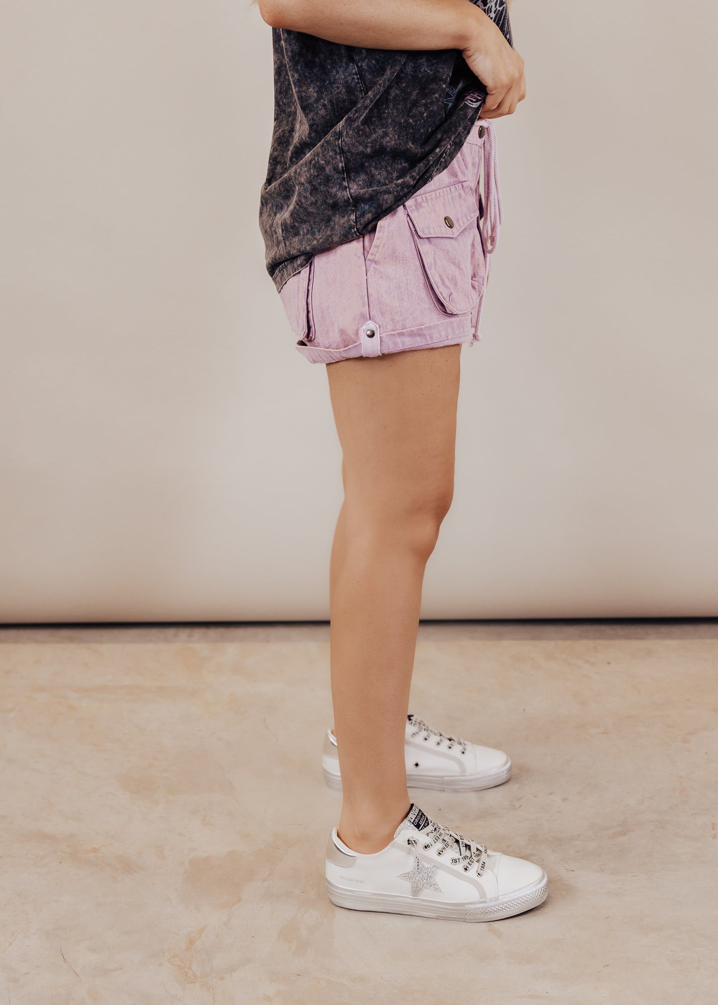 Boyfriend Cargo Shorts *PURPLE