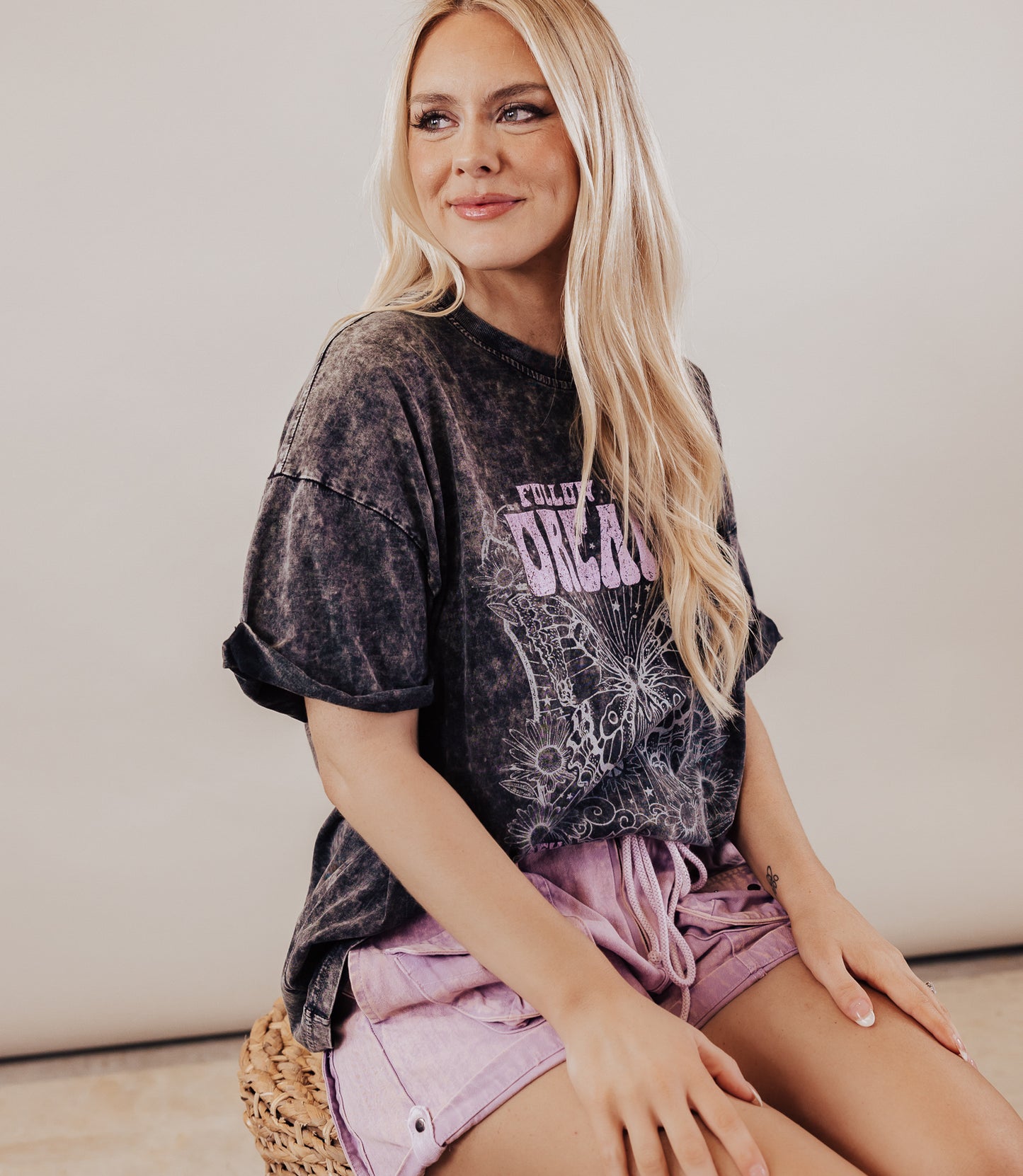 Boyfriend Cargo Shorts *PURPLE