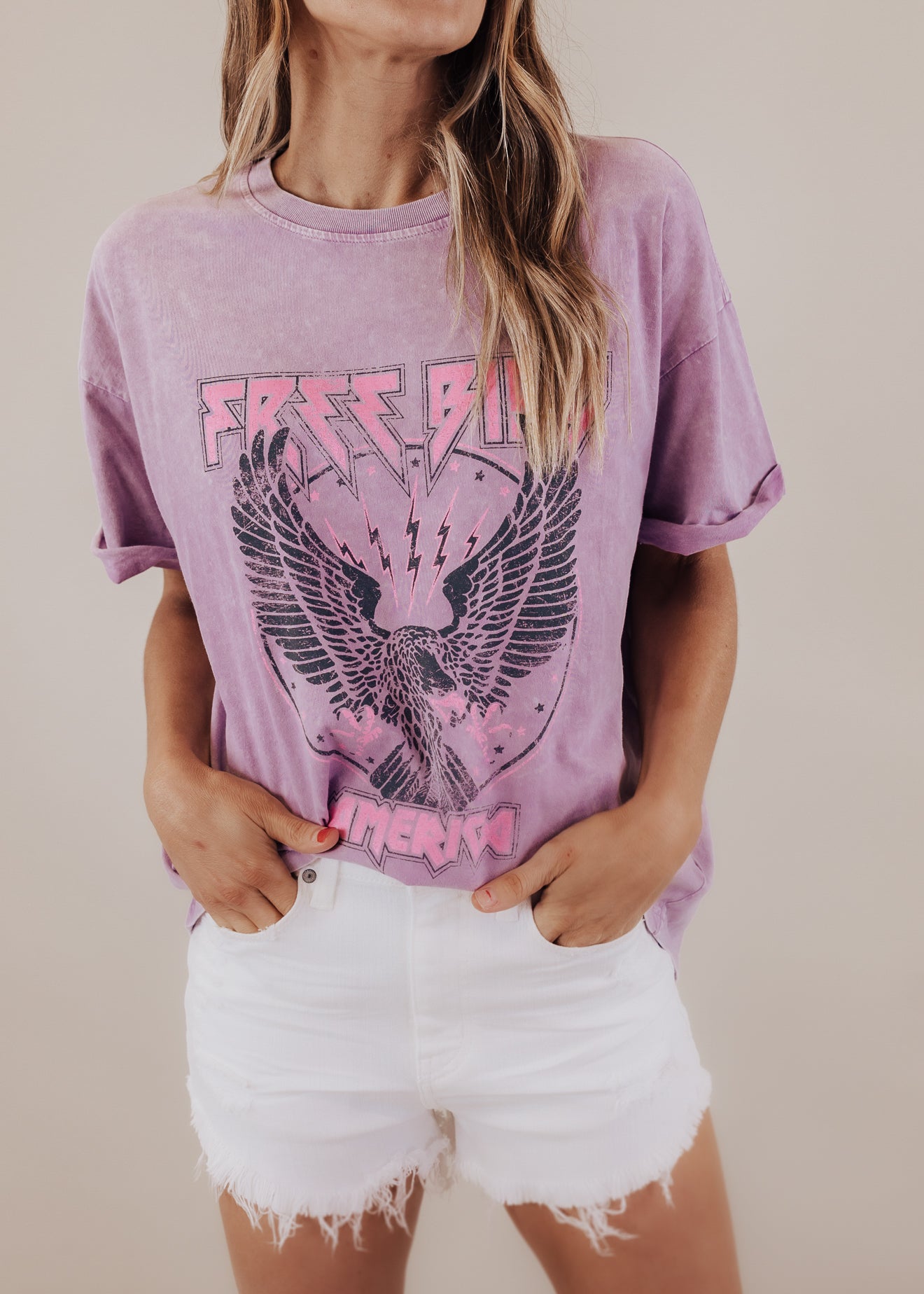 #34 Free Bird America Top (S-3X) *MINERAL PURPLE