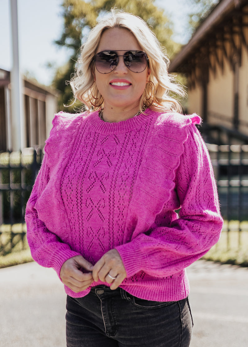 Ruffle Knit Top *ORCHID