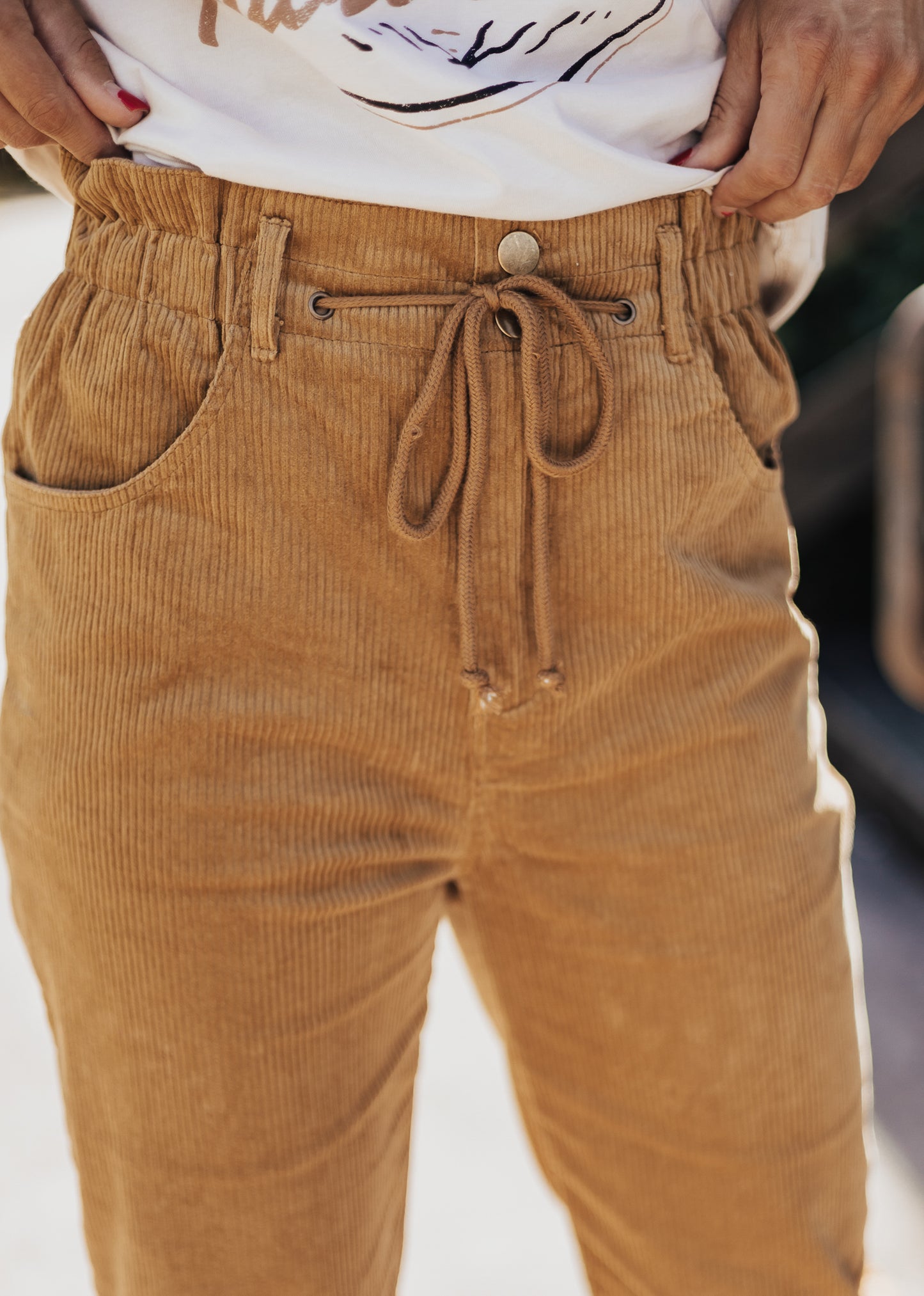 Ann Corduroy Ruffle Top Pants *DIJON