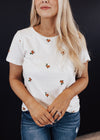Floral Embroidered Top (S-3X) *IVORY