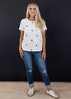 Floral Embroidered Top (S-3X) *IVORY