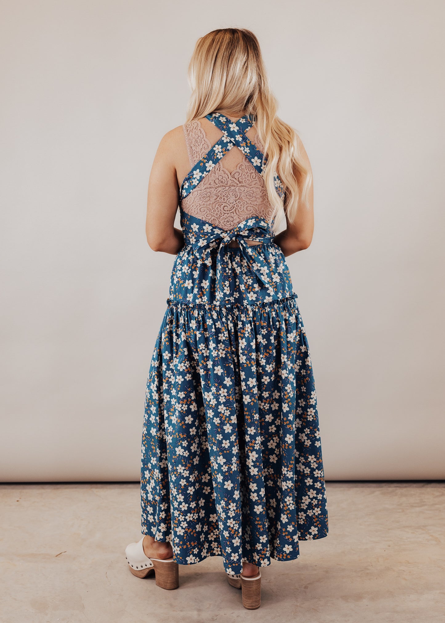 SMALL: Blissful Blossom Floral Dress *TEAL