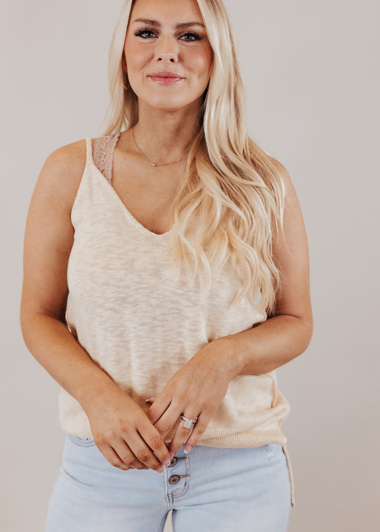 SMALL: Long Knit Tank *PALE YELLOW