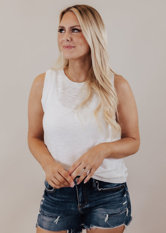 M/L: Roxi Fitted Knit Top *IVORY