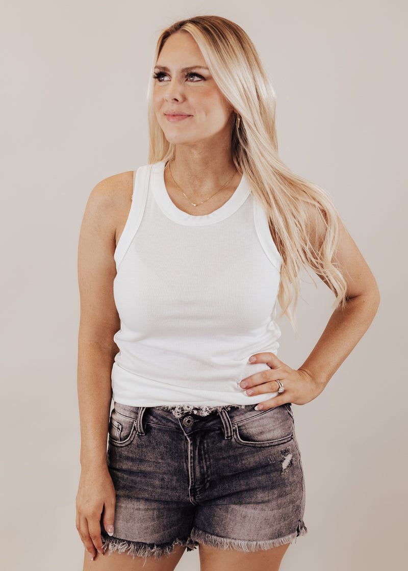 Marie Fitted Rib Top *IVORY