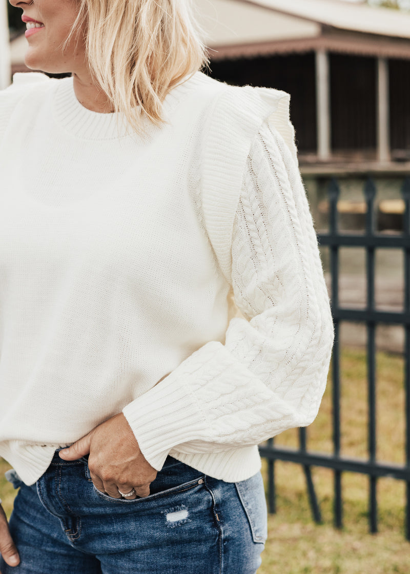 SMALL: Bailey Sweater Blouse *IVORY