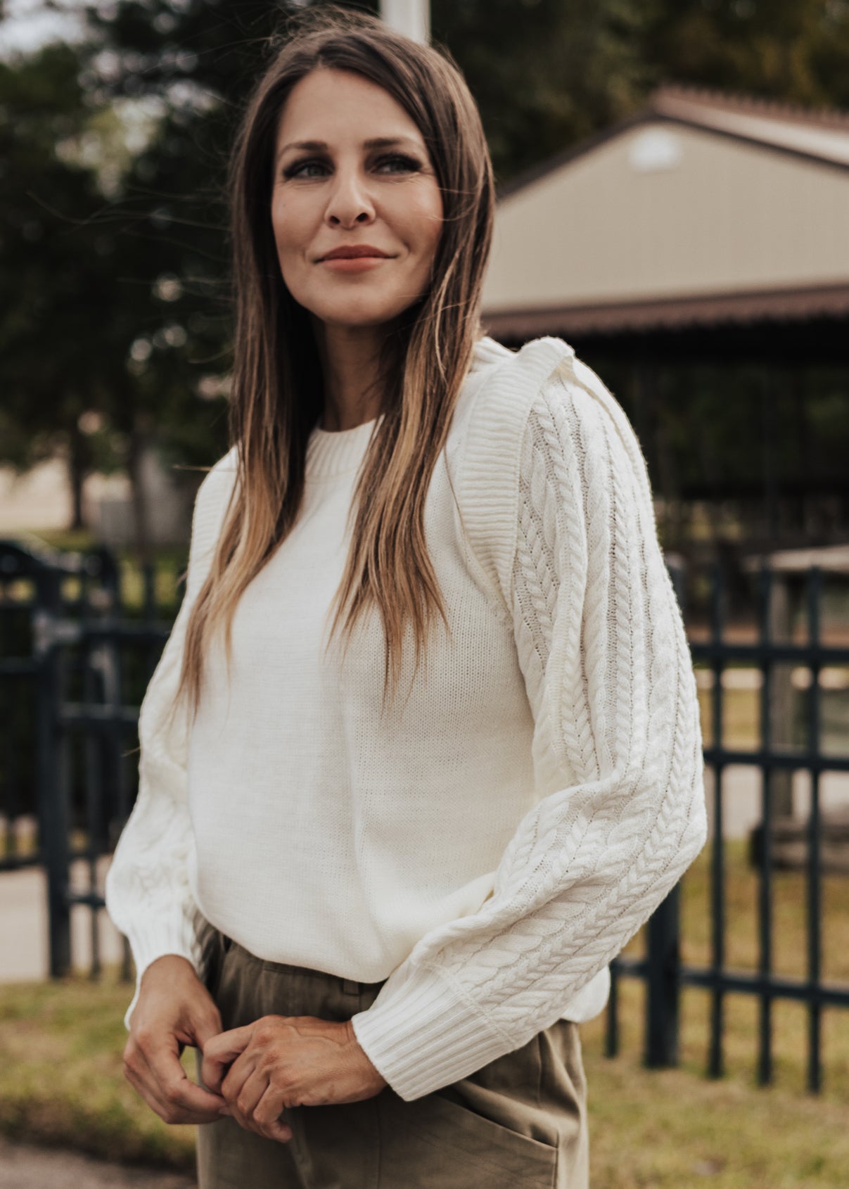 SMALL: Bailey Sweater Blouse *IVORY