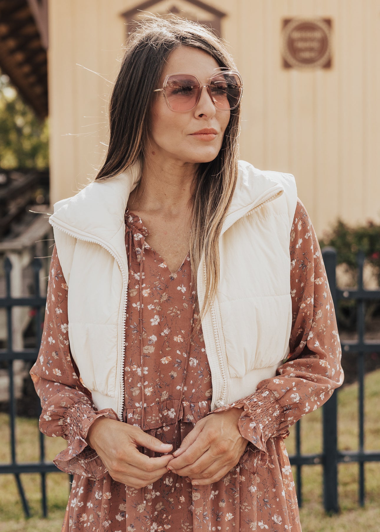 SMALL: Fitted Puff Vest *CREAM