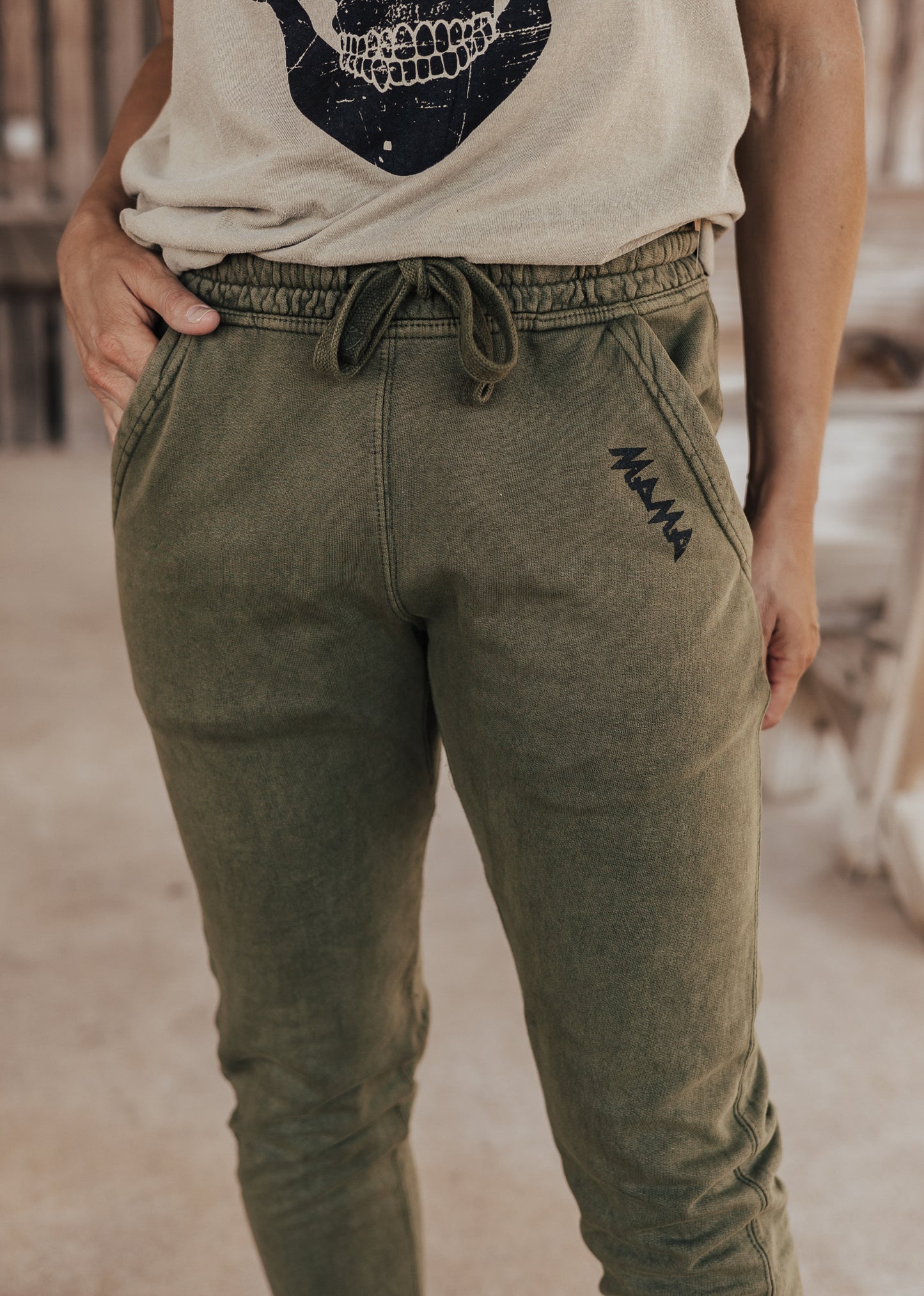 Pre-Order: Mama Vintage Joggers *Olive (S-3X)