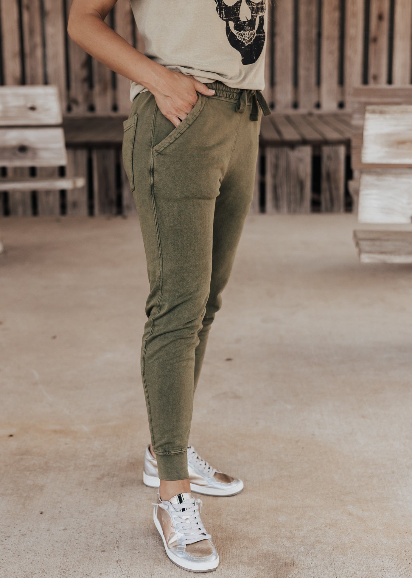 Pre-Order: Mama Vintage Joggers *Olive (S-3X)