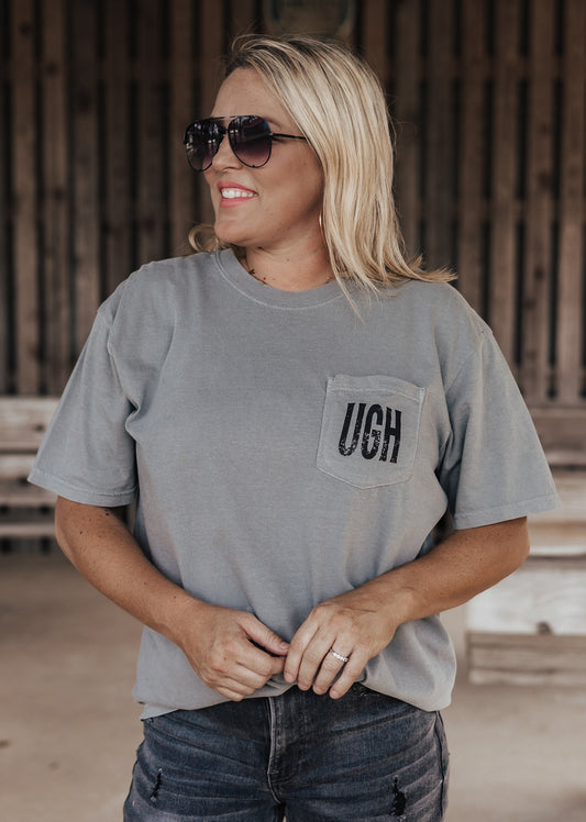 Grey Pocket Tee *Grey (S-2X)