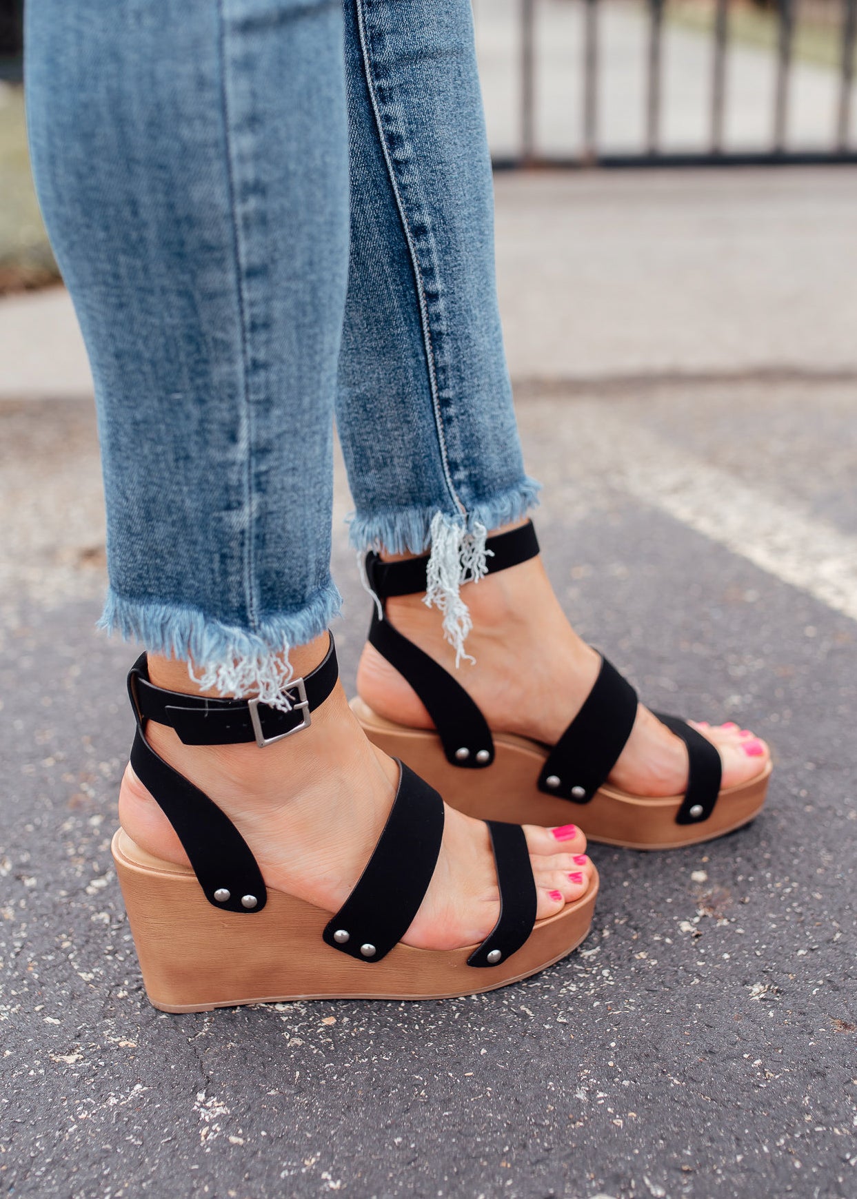 SIZE 6.5: Phonic Wedge Shoe (5.5-11) *BLACK