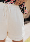 SMALL: Remi Linen Shorts *WHITE
