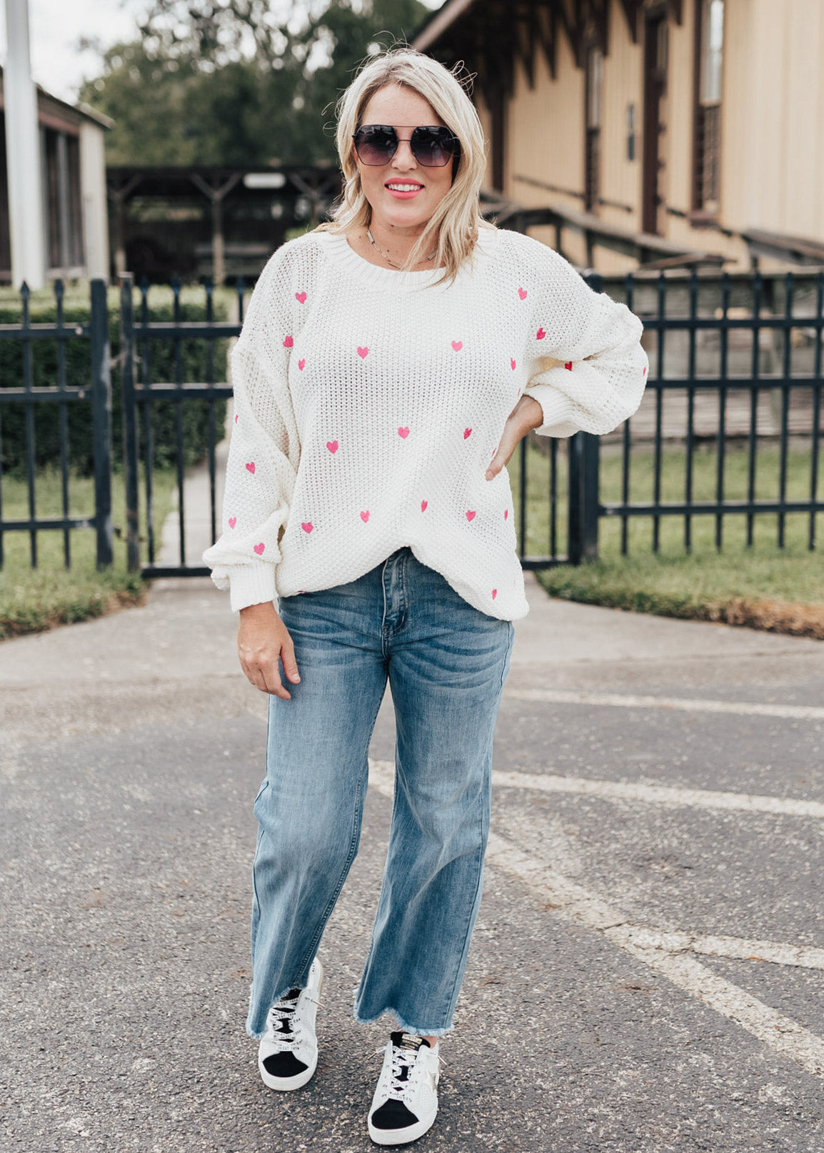 Heart Sweater (S-3X) *PINK