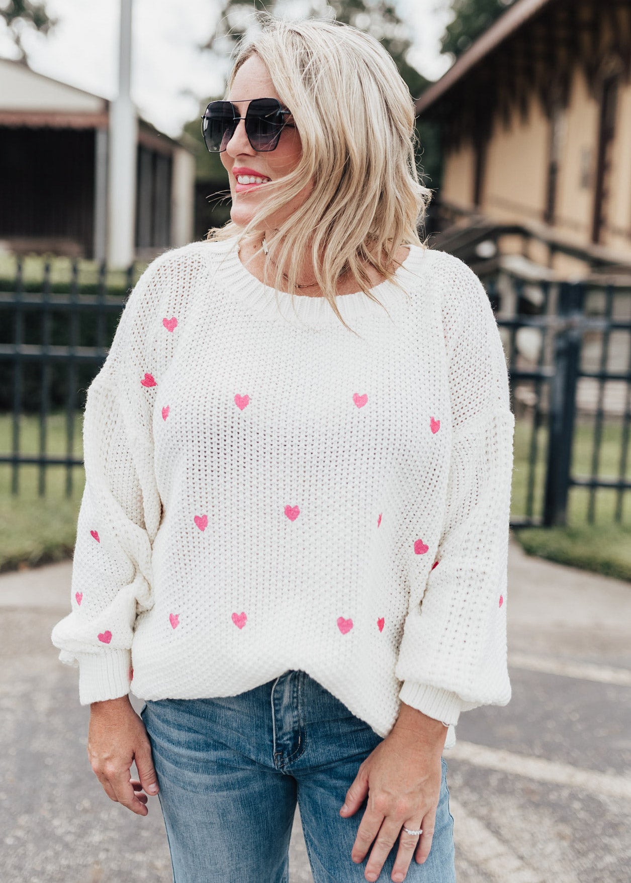 Heart Sweater (S-3X) *PINK