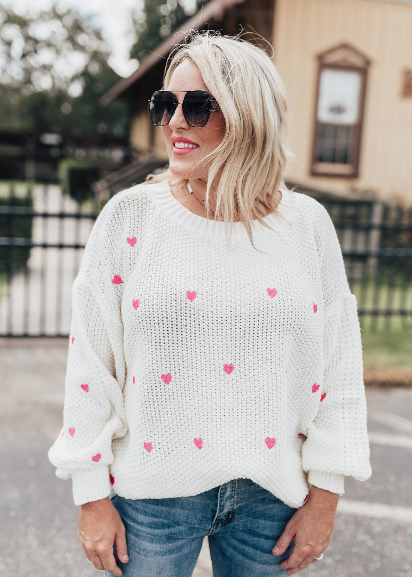 Heart Sweater (S-3X) *PINK