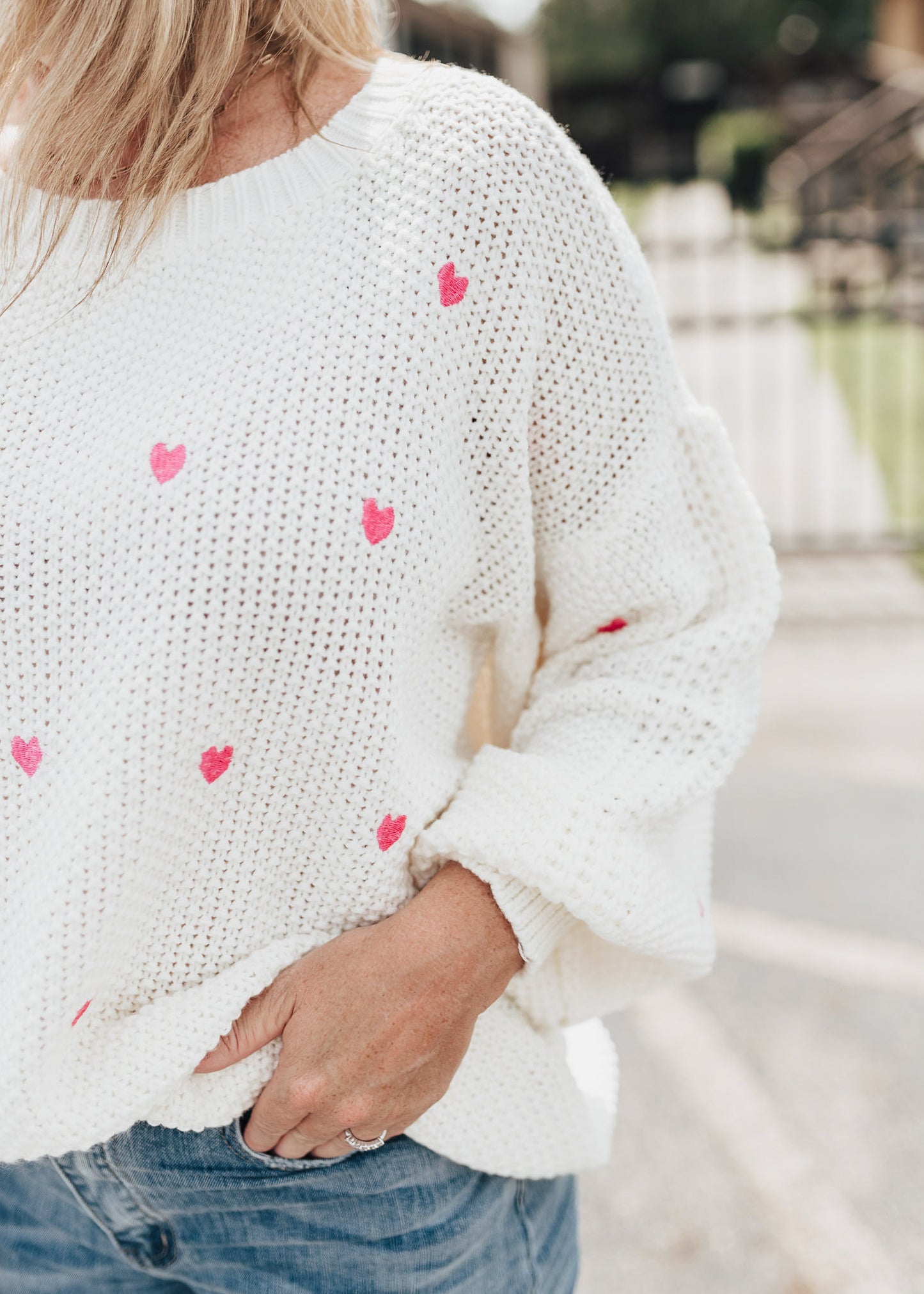 Heart Sweater (S-3X) *PINK