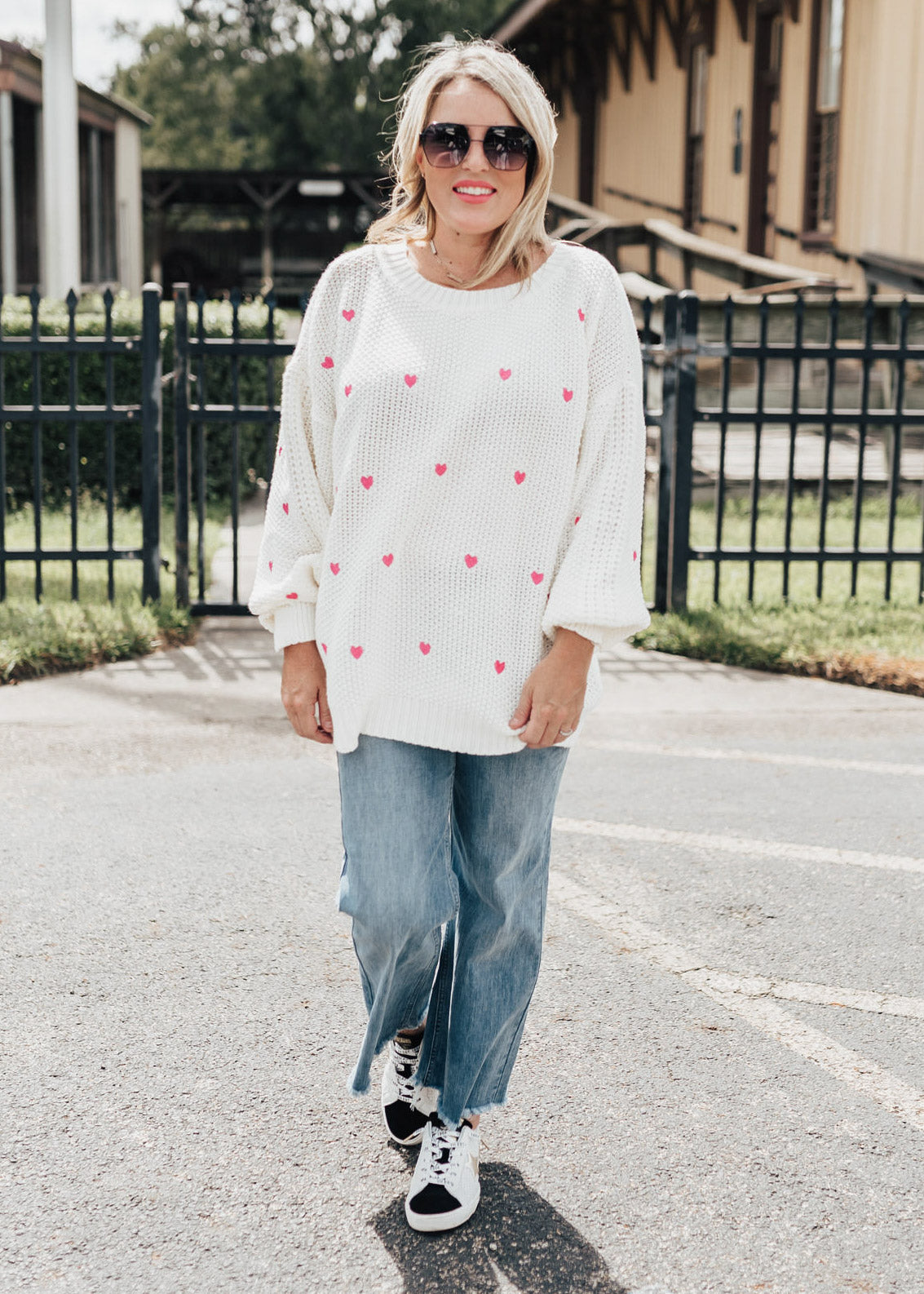 Heart Sweater (S-3X) *PINK