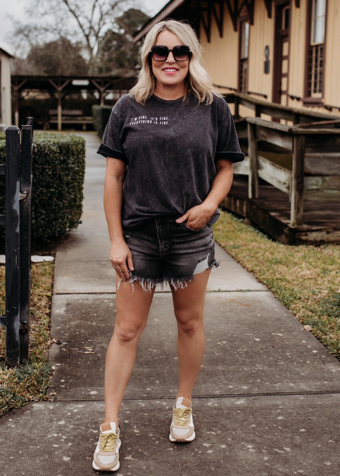 Everything is Fine Tee *Vintage Black (S-3X)