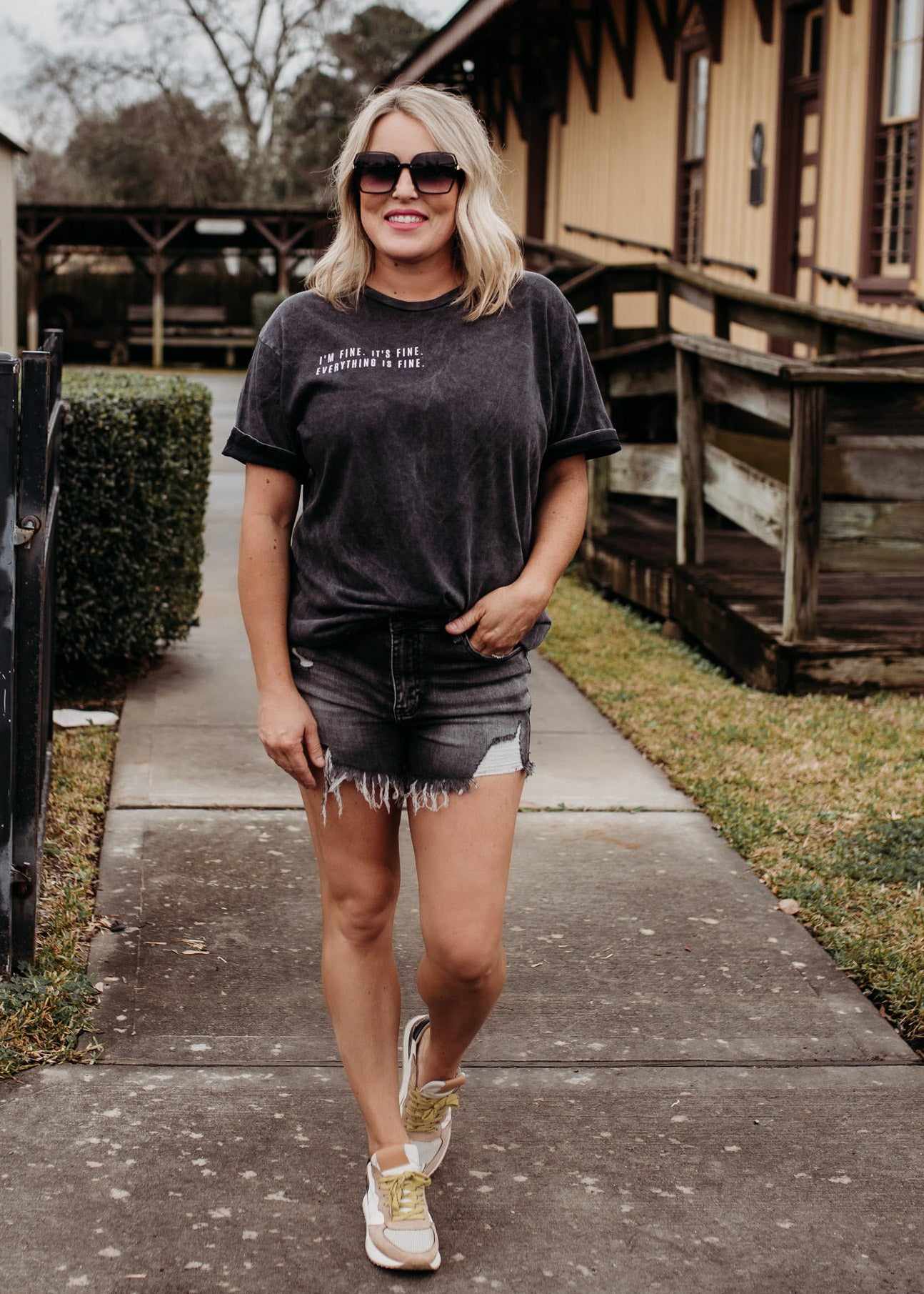 Everything is Fine Tee *Vintage Black (S-3X)