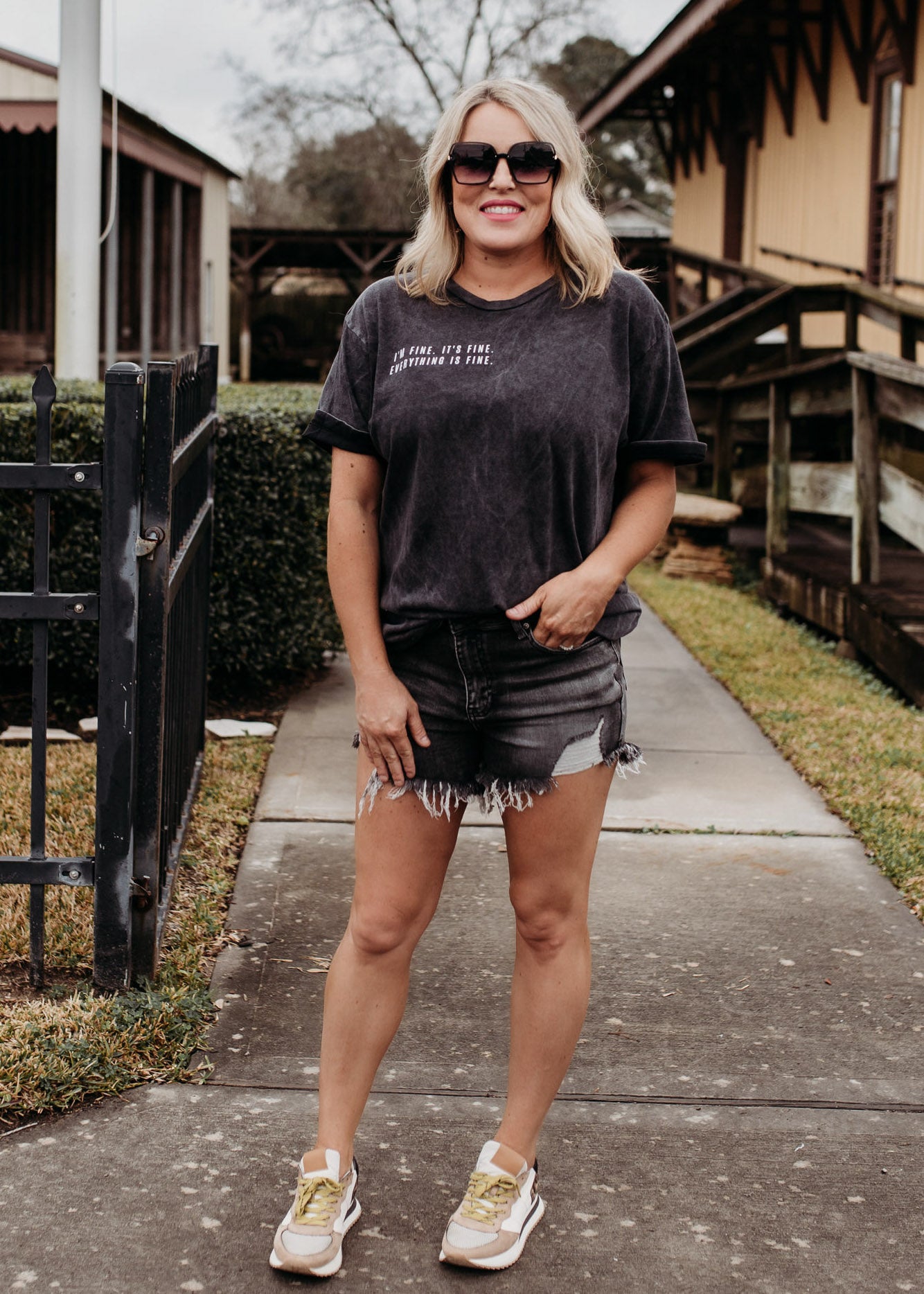 Everything is Fine Tee *Vintage Black (S-3X)