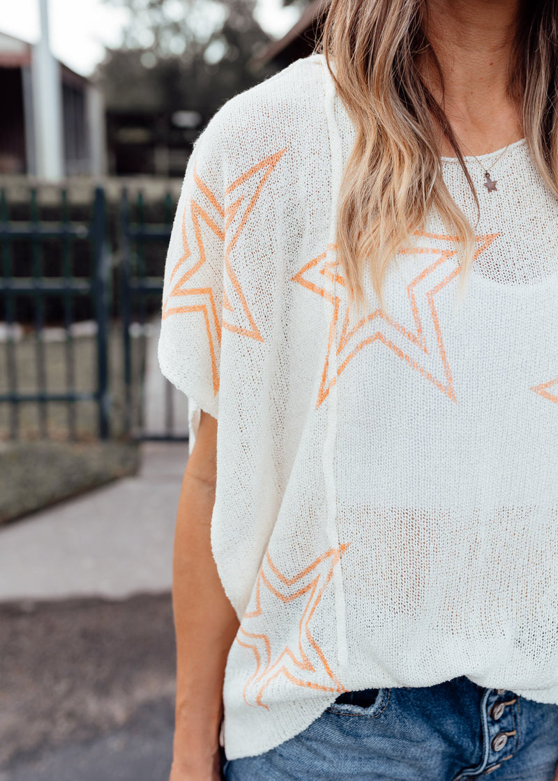 Open Sided Star Knit Top