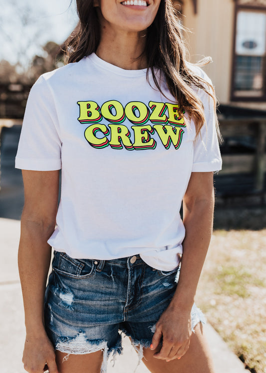 S, M: Booze Crew Bubble Tee *White (S-3X)