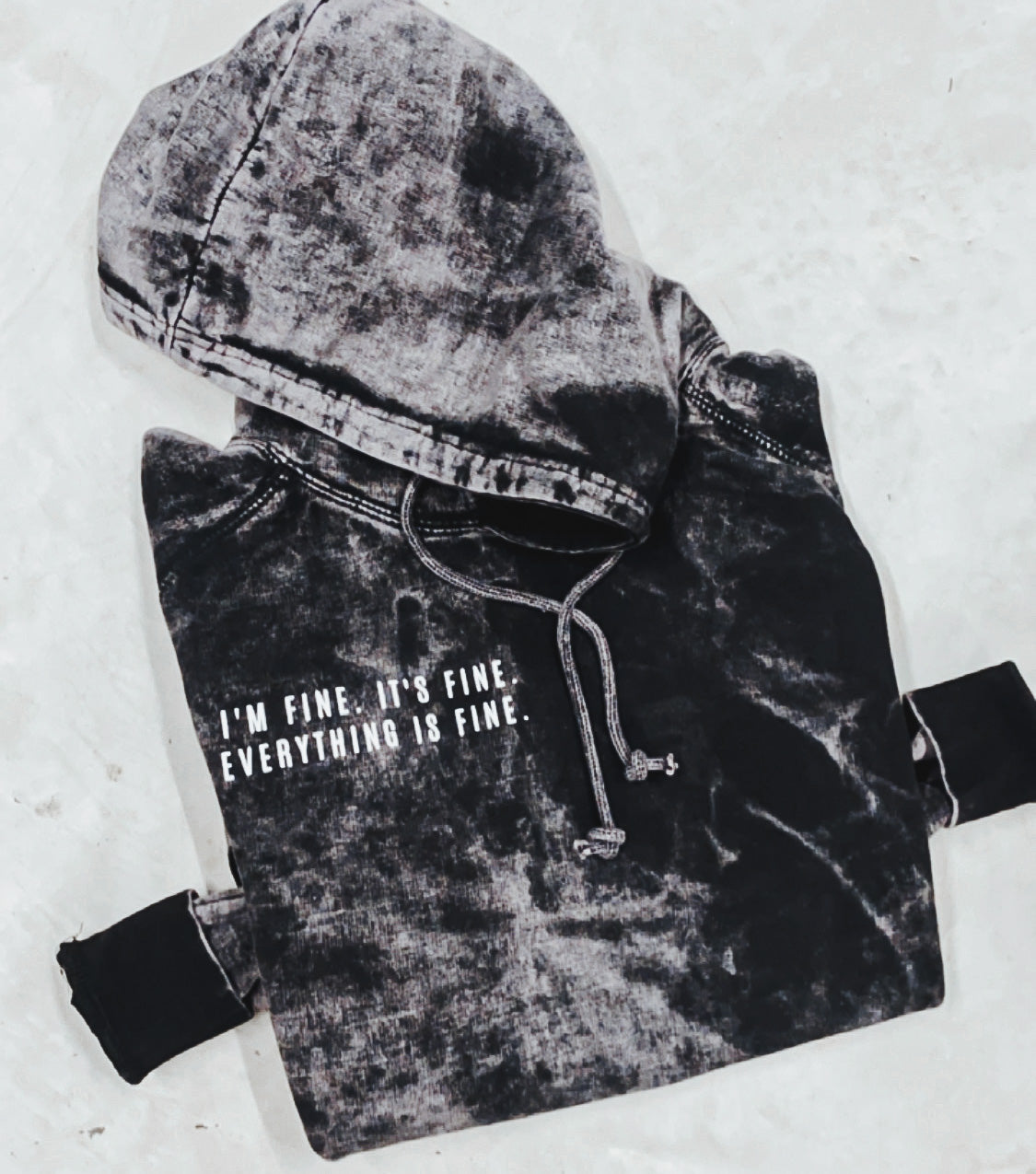 Pre-ORDER: Everything is Fine Vintage Raglan Hoodie *Cloud Black (S-3X)