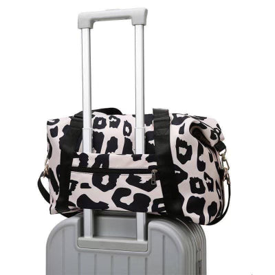Leopard Duffle Travel Bag *BLACK